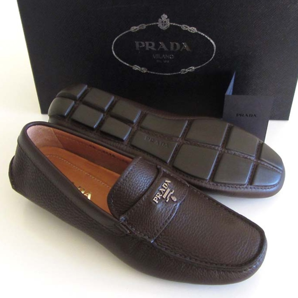 PRADA logo pebbled driving loafers 6.5 / 7.5 US - Picture 2 of 8
